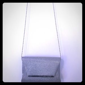 Silver bag clutch glitter shiny purse